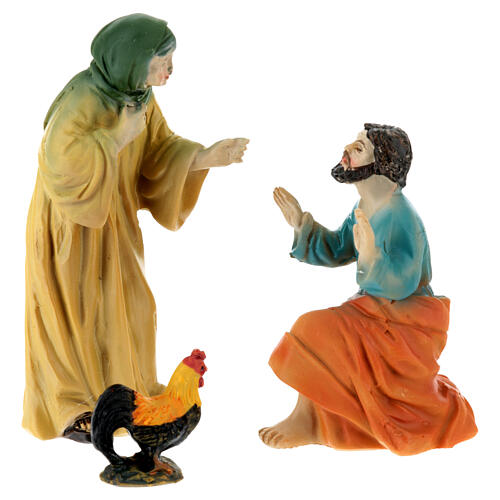 Peter's denial, set for 9 cm resin Easter Creche 3