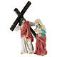 Jesus carrying the cross and the three Marys, set for 9 cm resin Easter Creche s4