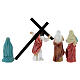 Scena Gesù porta croce tre Marie resina 9 cm s5