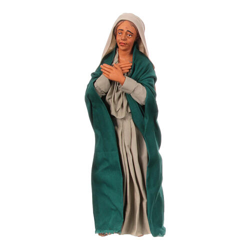 Weeping woman statue in terracotta Easter nativity scene 30 cm Naples 1