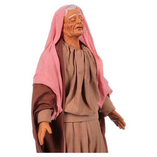 Trauernde Frau, Krippenfigur, neapolitanischer Stil, Terrakotta, für 30 cm Krippe 4