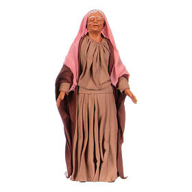 Statue terre cuite femme qui pleure crèche de Pâques 30 cm Naples