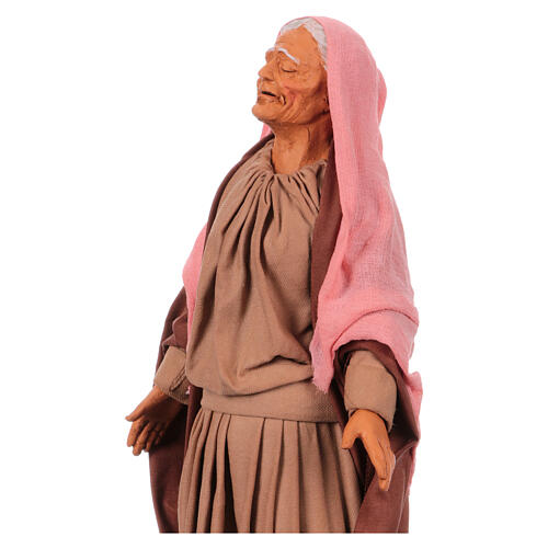 Statue terre cuite femme qui pleure crèche de Pâques 30 cm Naples 2
