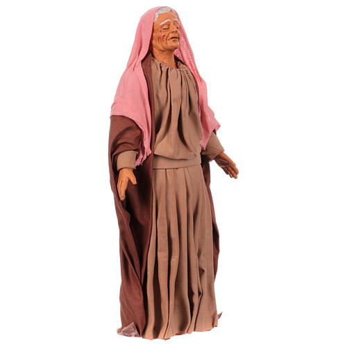 Statue terre cuite femme qui pleure crèche de Pâques 30 cm Naples 3