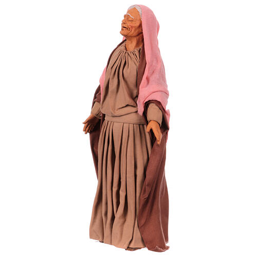 Statue terre cuite femme qui pleure crèche de Pâques 30 cm Naples 5