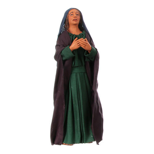 Klagende Frau, Krippenfigur, neapolitanischer Stil, Terrakotta, für 30 cm Krippe 1