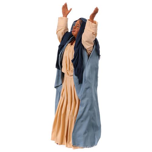 Terracotta statue of a smiling woman for Easter nativity scene 30 cm Naples 5