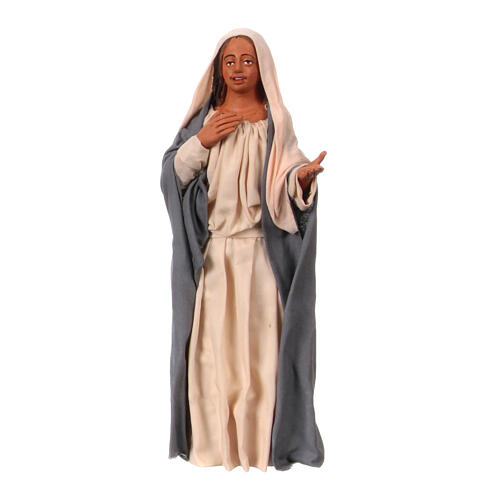 Mulher que sorri figura terracota presépio pascal napolitano 30 cm 1