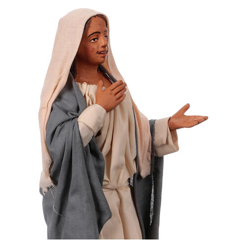 Mulher que sorri figura terracota presépio pascal napolitano 30 cm 2