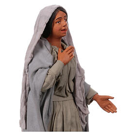 Terracotta statue of a smiling woman for Easter nativity scene 30 cm Naples