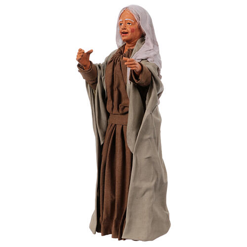 Statue femme joyeuse terre cuite crèche de Pâques napolitaine 30 cm 3