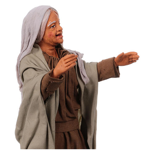 Statue femme joyeuse terre cuite crèche de Pâques napolitaine 30 cm 4
