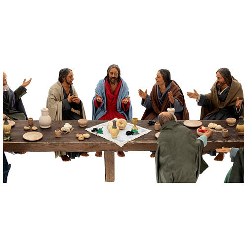 Last Supper, table and figurines for 30 cm Neapolian Easter Creche 4