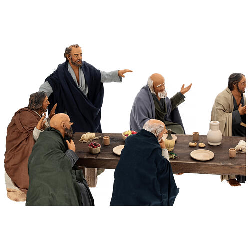 Last Supper, table and figurines for 30 cm Neapolian Easter Creche 8