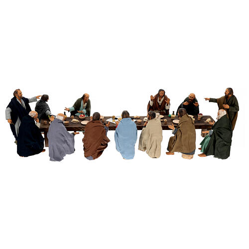 Last Supper, table and figurines for 30 cm Neapolian Easter Creche 16
