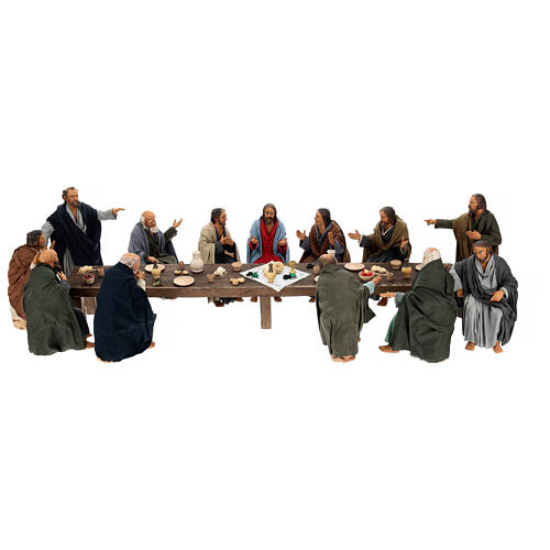 Ultima cena tavolo apostoli presepe pasquale terracotta Napoli h 30 cm 1