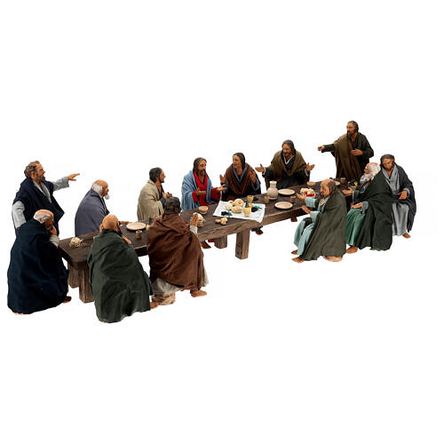 Ultima cena tavolo apostoli presepe pasquale terracotta Napoli h 30 cm 5