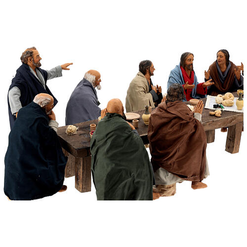 Ultima cena tavolo apostoli presepe pasquale terracotta Napoli h 30 cm 10