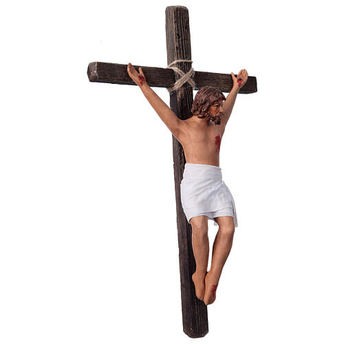 Crucifixion Jésus terre cuite crèche pascale napolitaine 24 cm 3