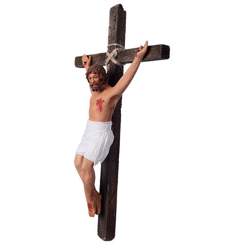 Crucifixion Jésus terre cuite crèche pascale napolitaine 24 cm 5