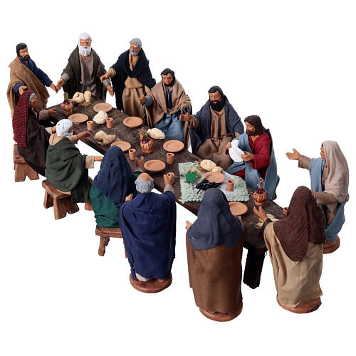 Letztes Abendmahl aus Terrakotta Neapolitanische Osterkrippe 13 cm 3