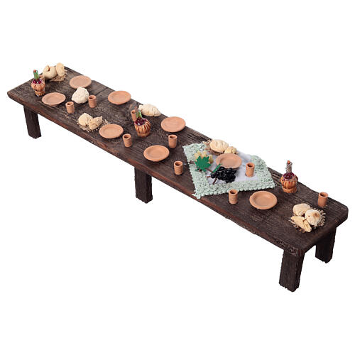 Last Supper scenefor 24 cm Neapolitan Easter Creche, set of 14, terracotta 11