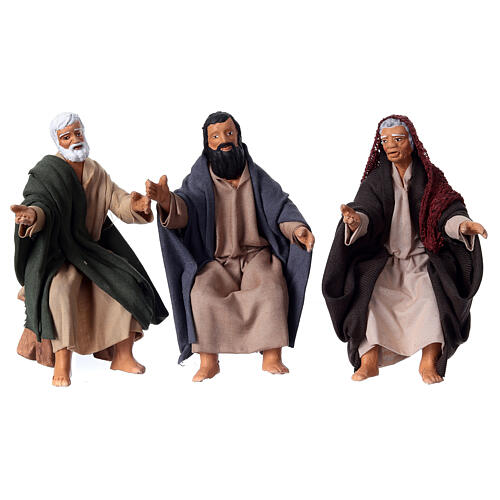 Last Supper scenefor 24 cm Neapolitan Easter Creche, set of 14, terracotta 22