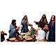 Last Supper scenefor 24 cm Neapolitan Easter Creche, set of 14, terracotta s10