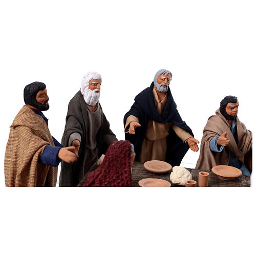 Cena da Última Ceia em terracota para presépio de Páscoa napolitano 13 cm 8