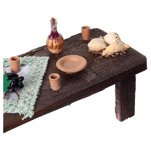 Cena da Última Ceia em terracota para presépio de Páscoa napolitano 13 cm 15