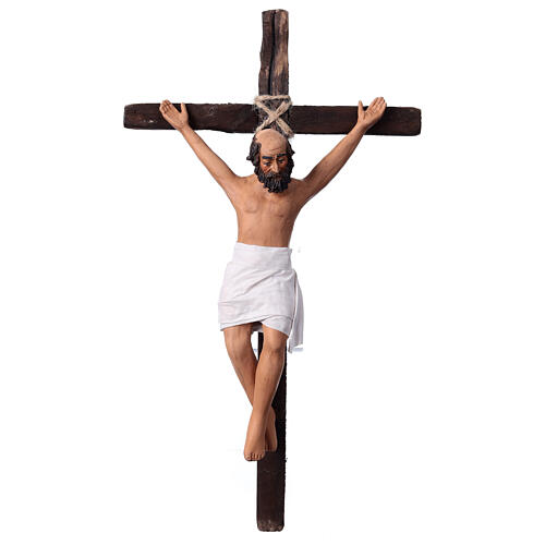 Ladrões crucificados presépio Páscoa napolitano 24 cm 6