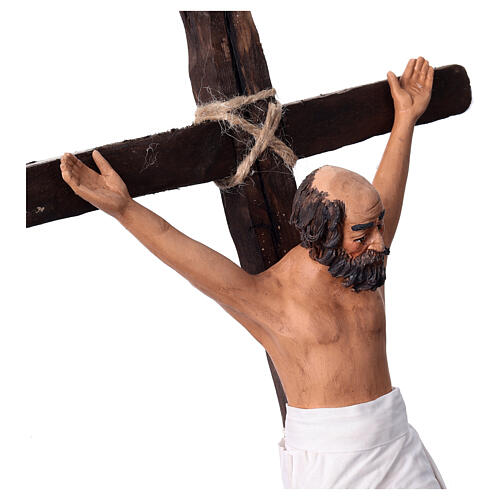 Ladrões crucificados presépio Páscoa napolitano 24 cm 7