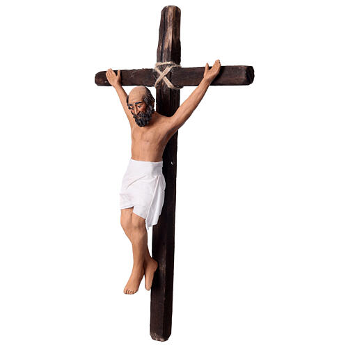 Ladrões crucificados presépio Páscoa napolitano 24 cm 11