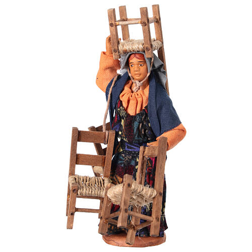 Woman with 4 chairs for 10 cm Neapolitan Nativity Scene 1