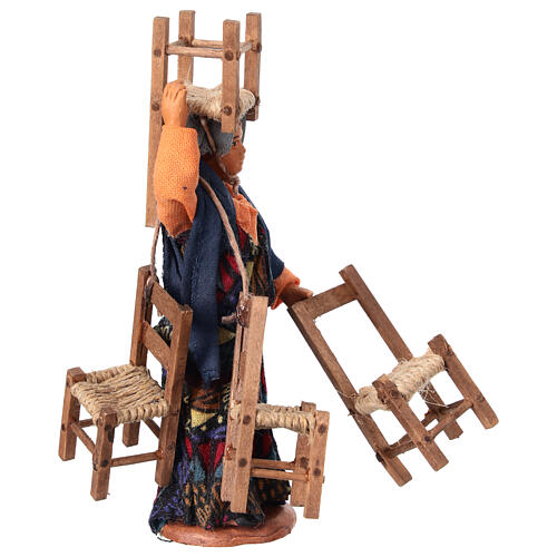 Donna con 4 sedie Presepe Napoletano 10cm 2