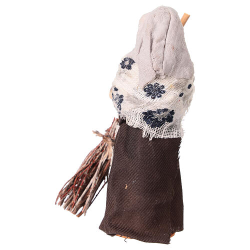 Frau beim Fegen, neapolitanischer Stil – für 10 cm Krippe 4