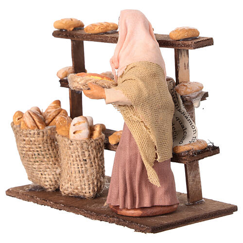 Bäckerin mit Brottisch – neapolitanischer Stil, für 10 cm Krippe 3