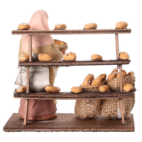 Boulangère avec étal crèche napolitaine 10 cm 4