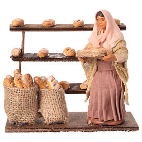Panettiera con banco Presepe Napoletano 10cm