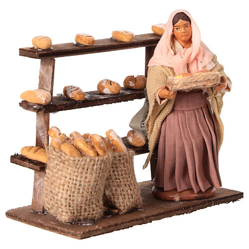 Panettiera con banco Presepe Napoletano 10cm 2