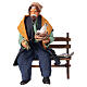 Homme avec pipe assis sur banc 10 cm crèche napolitaine s1