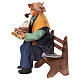 Homme avec pipe assis sur banc 10 cm crèche napolitaine s3