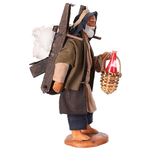 Man carrying a wheelbarrow for 10 cm Neapolitan Nativity Scene 3