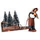 Vendeur de sapins de Noël charrette terre cuite 10 cm crèche napolitaine s1