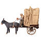 Mann und Mädchen auf Karren mit Esel, Szene im neapolitanischen Stil, für 10 cm Krippe s1