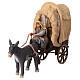 Mann und Mädchen auf Karren mit Esel, Szene im neapolitanischen Stil, für 10 cm Krippe s3