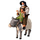Vater und Sohn auf Esel, Szene im neapolitanischen Stil, für 13 cm Krippe s3
