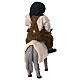 Vater und Sohn auf Esel, Szene im neapolitanischen Stil, für 13 cm Krippe s5