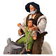 Father and son on a donkey for 13 cm Neapolitan Nativity Scene s2