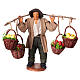 Man with 4 baskets of apples for 13 cm Neapolitan Nativity Scene s1